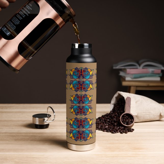 Cyber Heart  Water Bottle (Coffee)