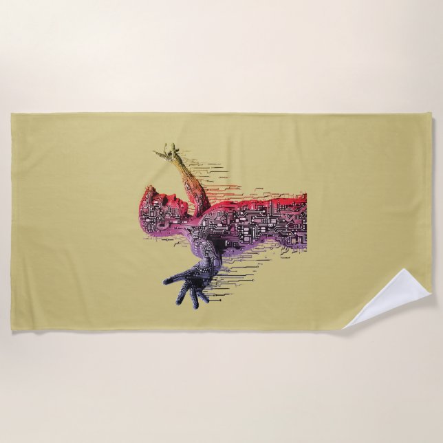 Cyber Human Beach Towel (Front)
