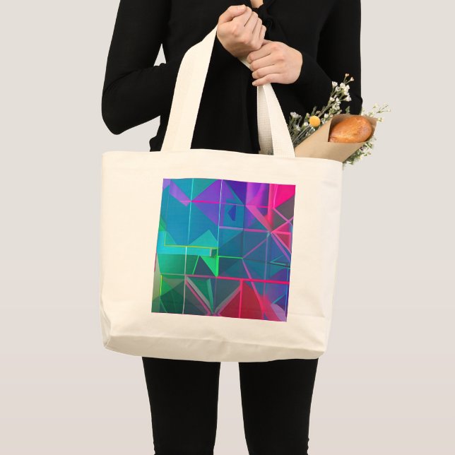 Cyber Lattice: A Spectrum of Light    Large Tote Bag (Front (Product))