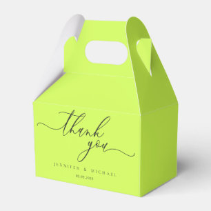 Cyber Lime Jet Black Brand Wedding Thank You Favor Box