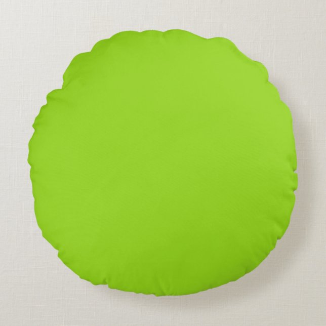 Cyber Lime Solid Colour 99DC1B 2024 Trends Round Pillow (Front)