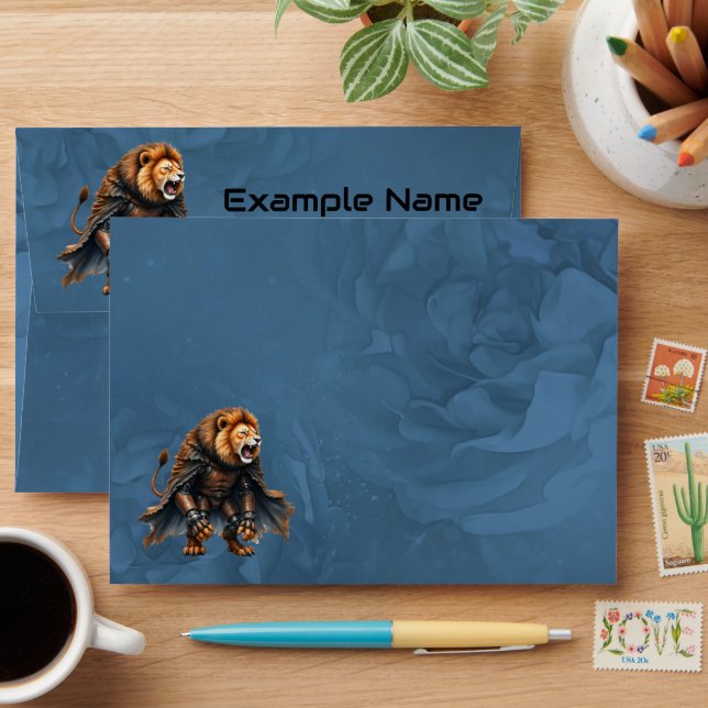 Cyber Lion of the Wastelands  Envelope (Desk)