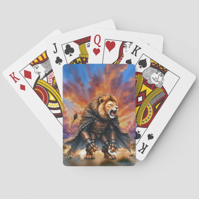 Cyber Lion of the Wastelands  Playing Cards (Back)