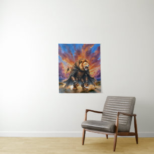 Cyber Lion of the Wastelands  Tapestry