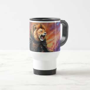 Cyber Lion of the Wastelands Travel Mug
