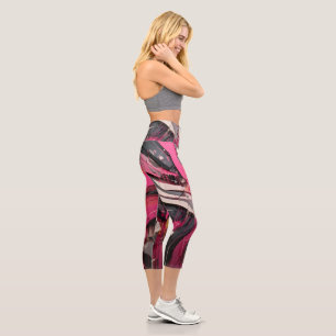 Cyber-Magenta Velocity High-Waisted Capris