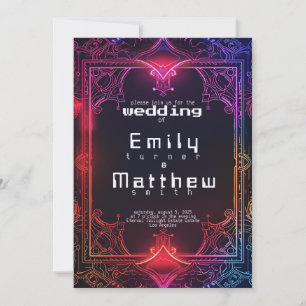 Cyber-Medieval Fusion Wedding Invitation