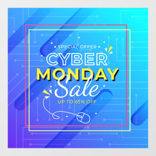 Cyber Monday Customize Percentage Off Sale Banner Window Cling