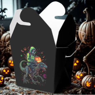Cyber Neon Skeleton Riding Robo Dino – Halloween  Favor Box