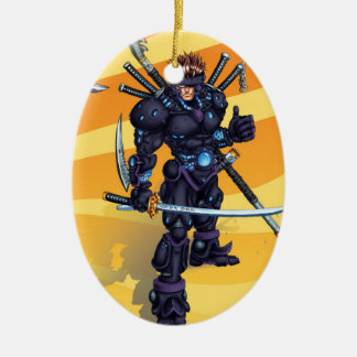 Cyber Ninja Ceramic Ornament