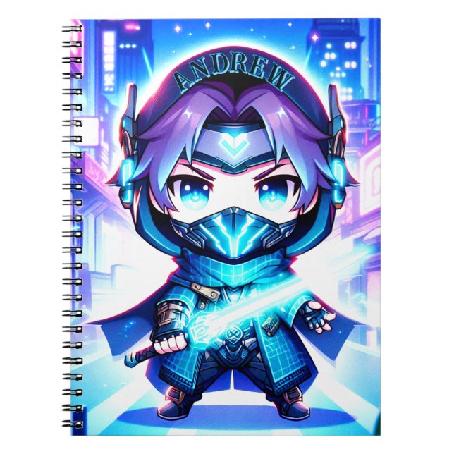 Cyber Ninja Chronicles – Futuristic Anime Notebook (Front)