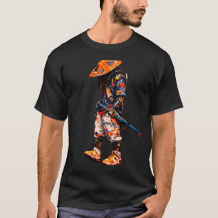 Cyber Ninja Palette Knife Neon Orange T-Shirt