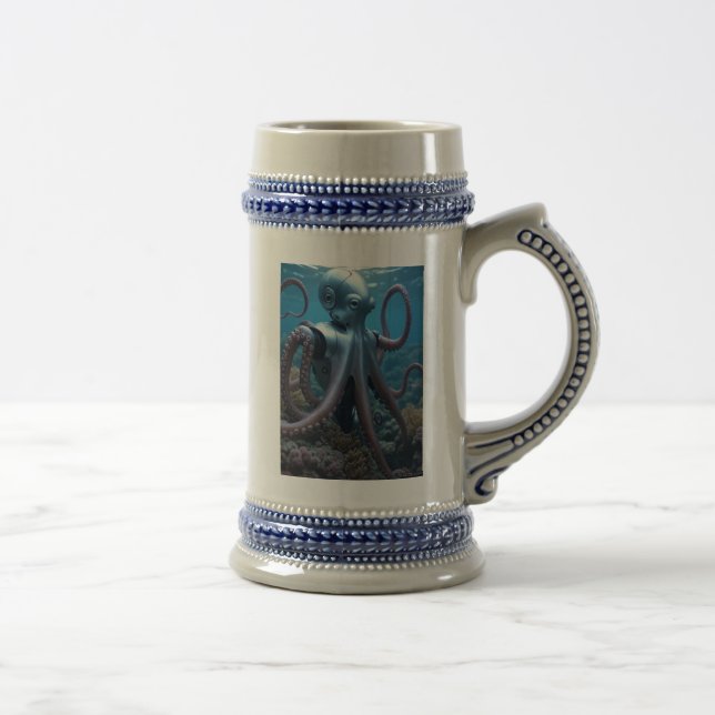 Cyber Octopus blue left hand stein (Right)