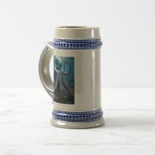 Cyber Octopus blue stein 2 sided