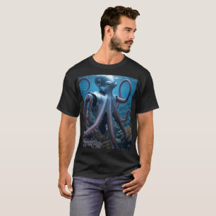 Cyber Octopus men black T-shirt