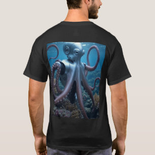 Cyber Octopus men black T-shirt back