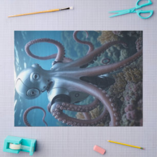 Cyber Octopus tissue paper