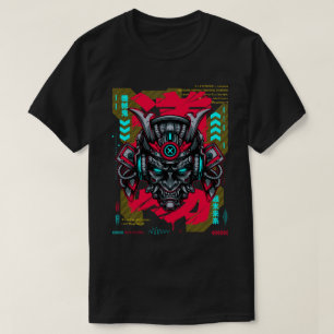 Cyber Oni Mask - Japanese Techwear Gold Edition T-Shirt