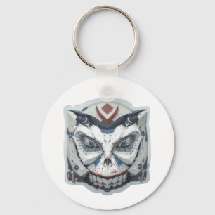 Cyber Oni: The Mecha Demon Face Keychain