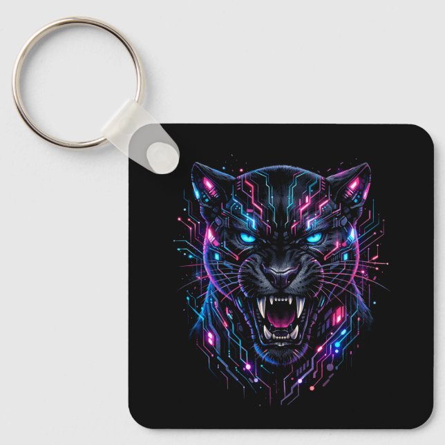 Cyber Panther Keychain (Front)
