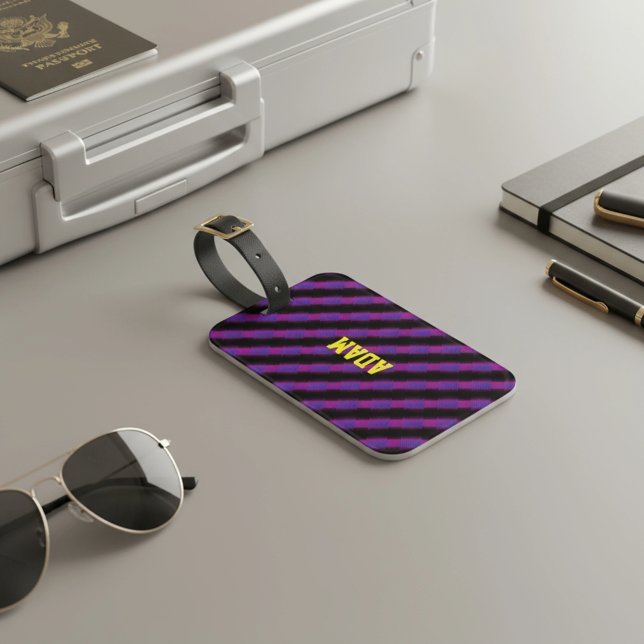 Cyber Plaid Luggage Tag (Creator Uploaded)