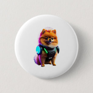 Cyber Pomeranian Explorer of the Future 2 Inch Round Button