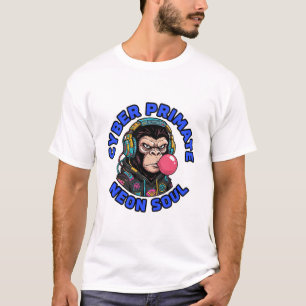 Cyber Primate Neon Soul Gorilla Ape T-Shirt