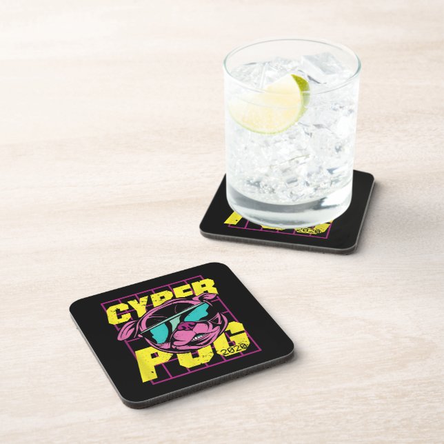 Cyber Pug | Cool Pug Dog Coaster (Right Side)