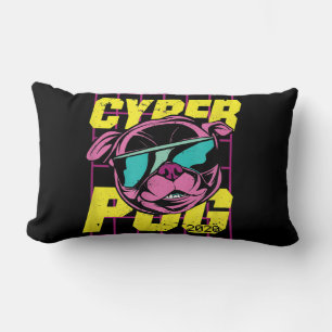 Cyber Pug Cool Pug Dog Lumbar Pillow