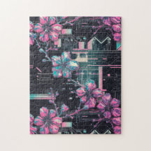 Cyber Sakura Skyline Puzzle