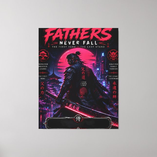 Cyber Samurai Father Canvas Print (Front)
