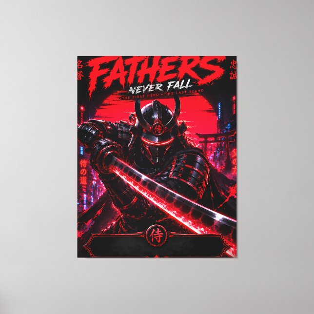 Cyber Samurai Father Canvas Wall Art (Front)