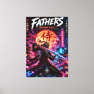 Cyber Samurai Father Legacy Canvas Print