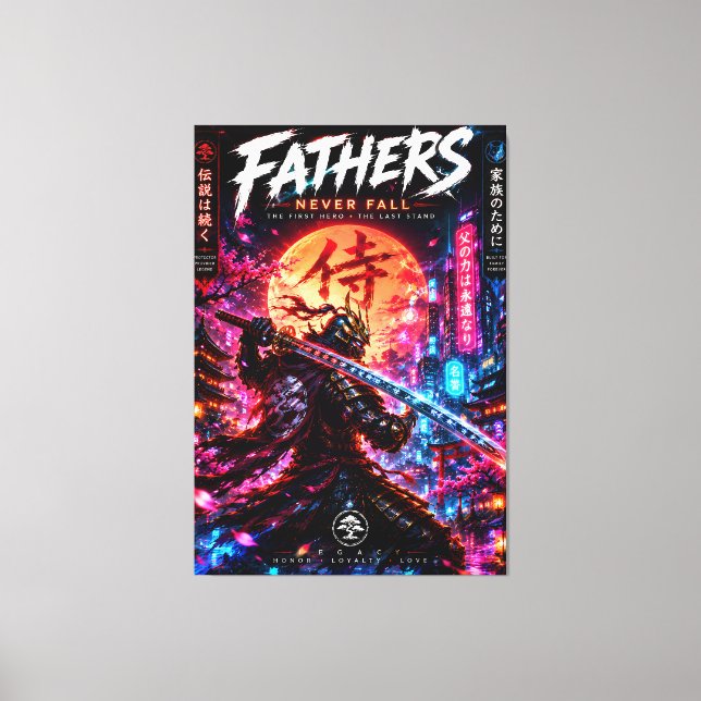 Cyber Samurai Father Legacy Canvas Print (Front)