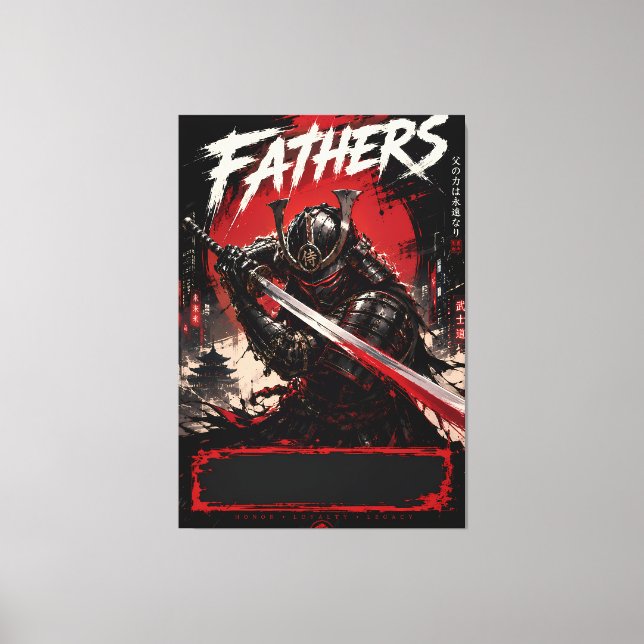Cyber Samurai Fathers Canvas Wall Art (Front)