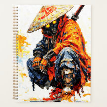 Cyber Samurai Palette Knife Neon Orange Impasto