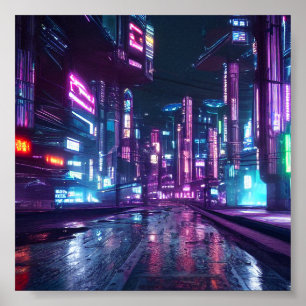 Cyber scape city poster