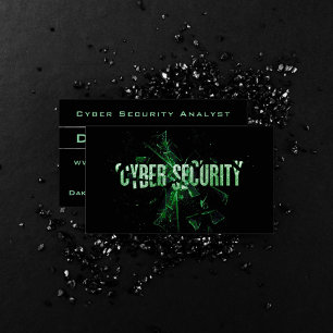 Cyber Security Analyst Modern Green Minimalist Business Card