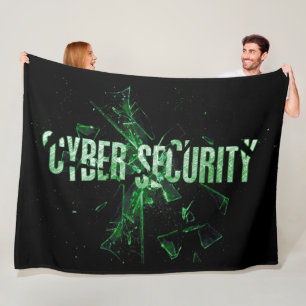 Cyber Security Analyst Modern Green Minimalist Fleece Blanket