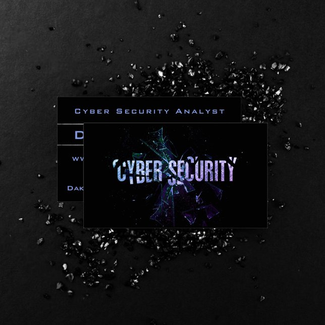 Cyber Security Analyst Modern Purple Blue Ombre Business Card (Creator Uploaded)