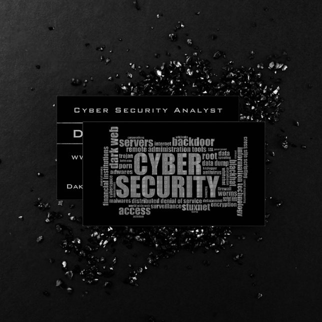 Cyber Security Analyst Professional Smoky Grey Business Card (Creator Uploaded)