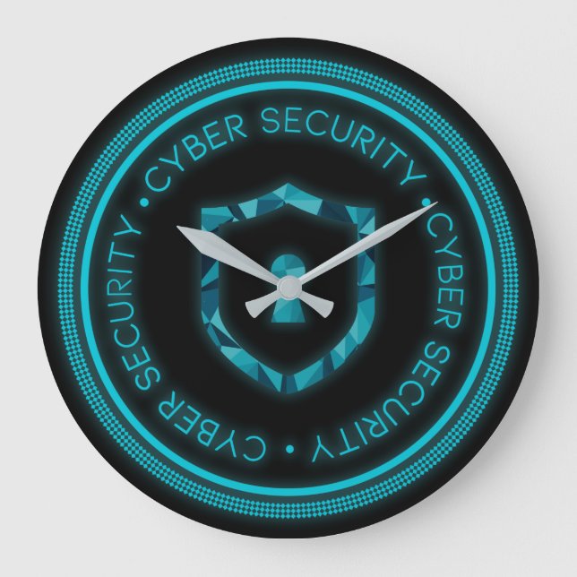 CYBER SECURITY BADGE SEAL LARGE CLOCK (Front)