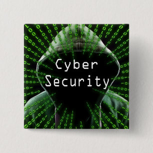 Cyber Security Business 2 Inch Square Button