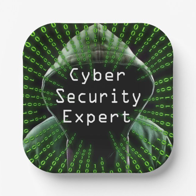 Cyber Security Business Expert Paper Plate (Front)