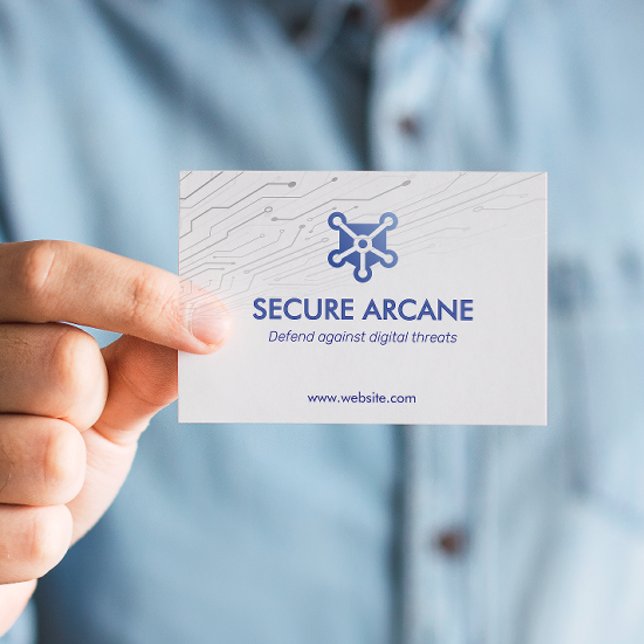 Cyber Security Business | Futuristic Simple White Card (Creator Uploaded)