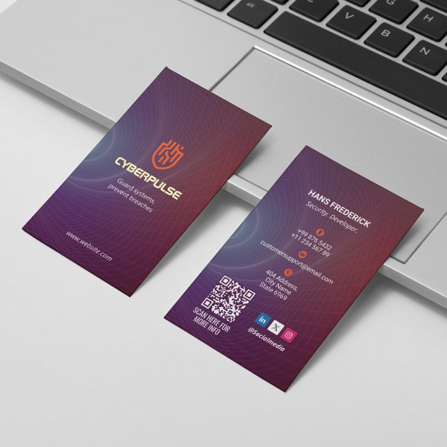 Cyber Security Business | Moder Purple Pulse Card (Creator Uploaded)