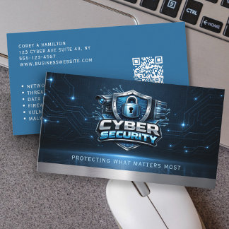 Cyber Security Engineer Service QR Code Business Card