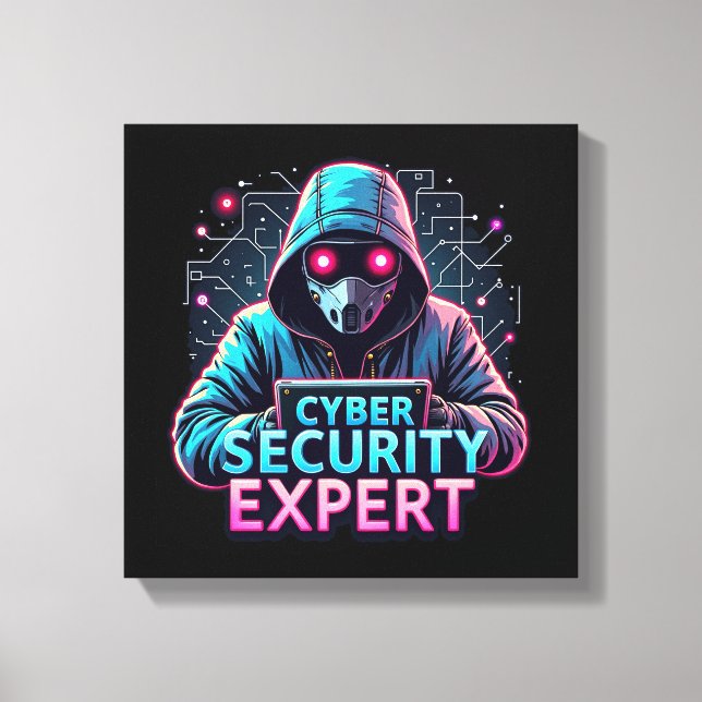 Cyber Security Expert Canvas Wall Art (Front)