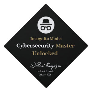 Cyber security IT Incognito Mode Computer Tech  Graduation Cap Topper