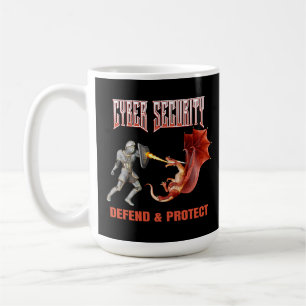 Cyber Security Knight Dragon Defence Coffee Mug